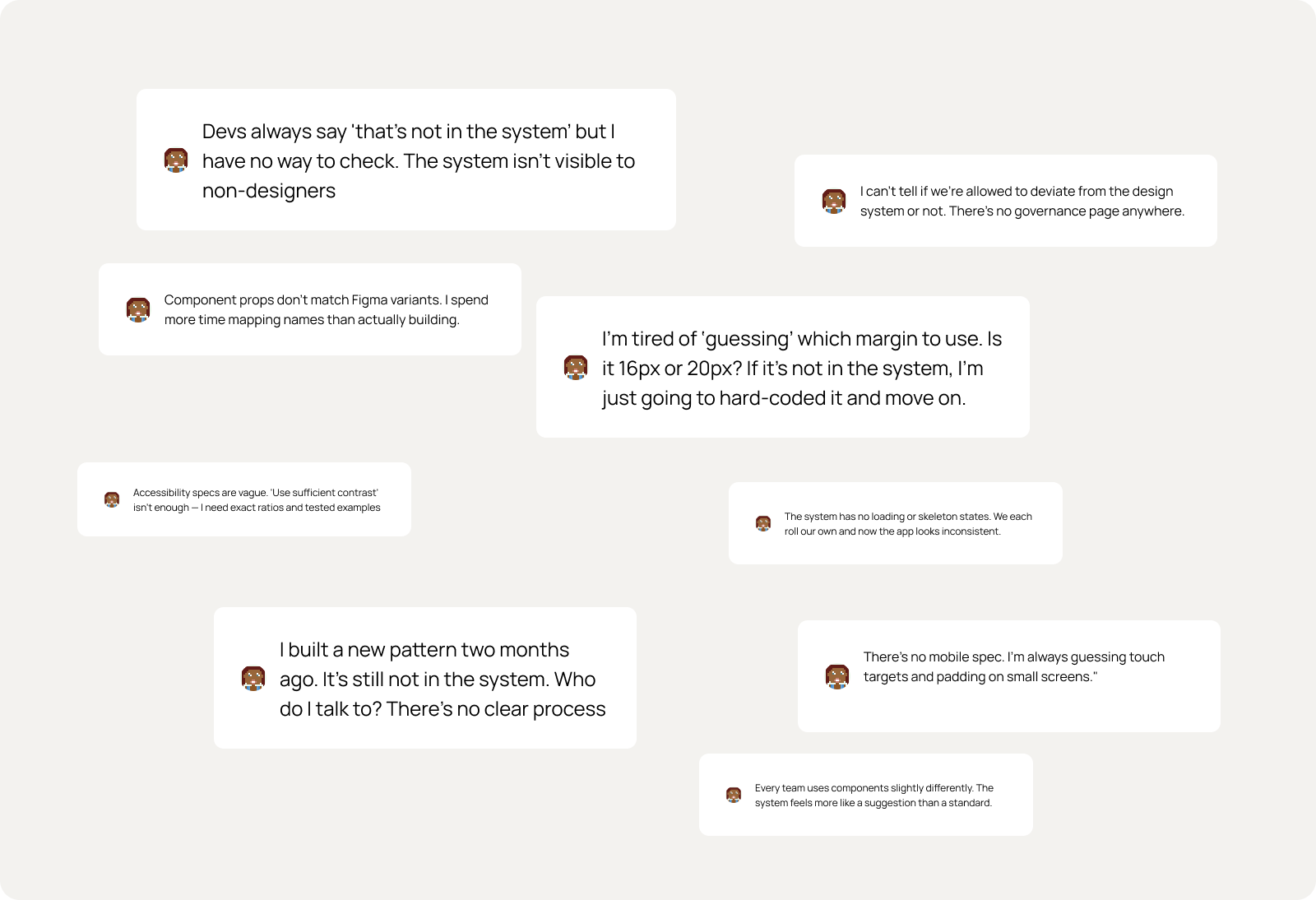 Design system feedback and research