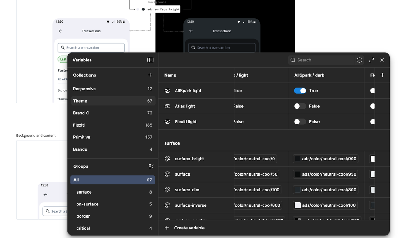 Allspark Questrade design tokens